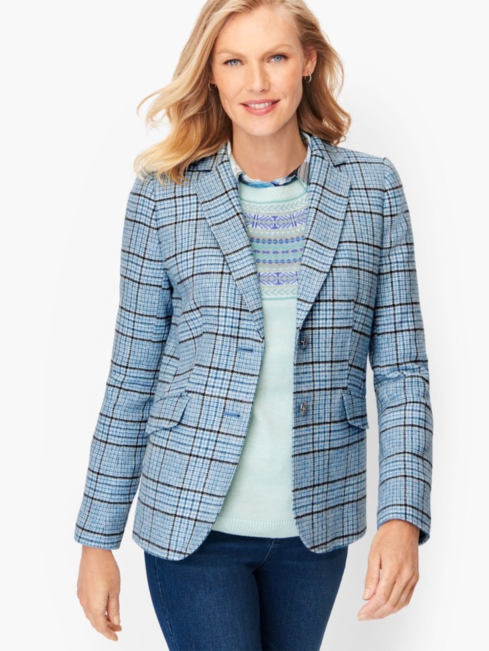 CLASSIC SHETLAND BLAZER - GLEN PLAID
